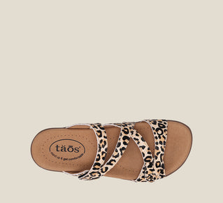 Taos Shoes Women's Double U-Tan Leopard Print - Click Image to Close