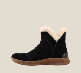 Taos Shoes Women's Future Mid-Black Suede - Click Image to Close