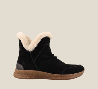Taos Shoes Women's Future Mid-Black Suede - Click Image to Close