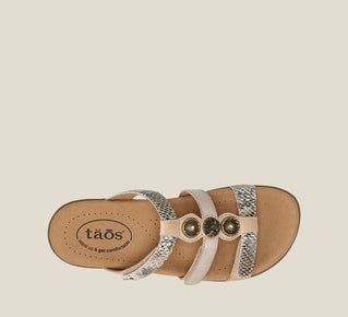 Taos Shoes Women's Prize 4-Taupe Snake Multi - Click Image to Close