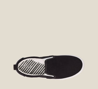 Taos Shoes Women's Rubber Soul-Black/White Canvas - Click Image to Close